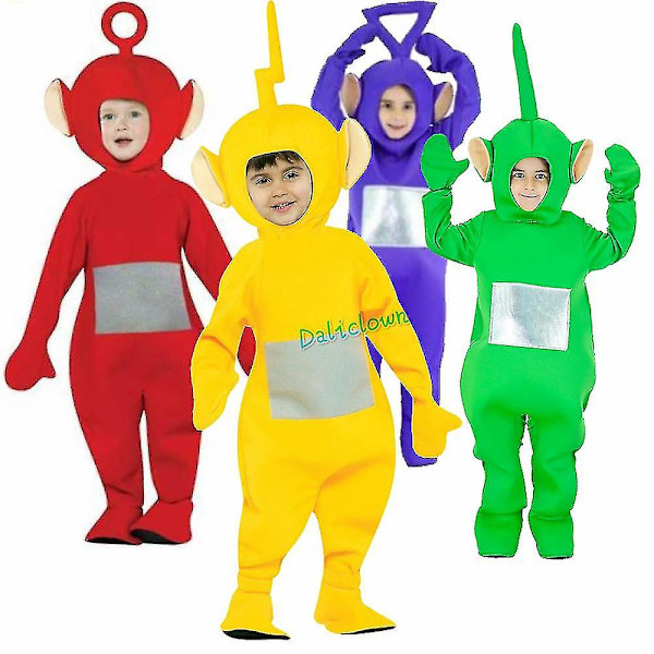 Teletubbies kostyme for barn Barn Morsom Dipsy Po Laa Tinky Winky Onesie Julebursdagsfest Halloween kostyme A Laa*Laa Teletubbies Kids 130cm*Teletubbies