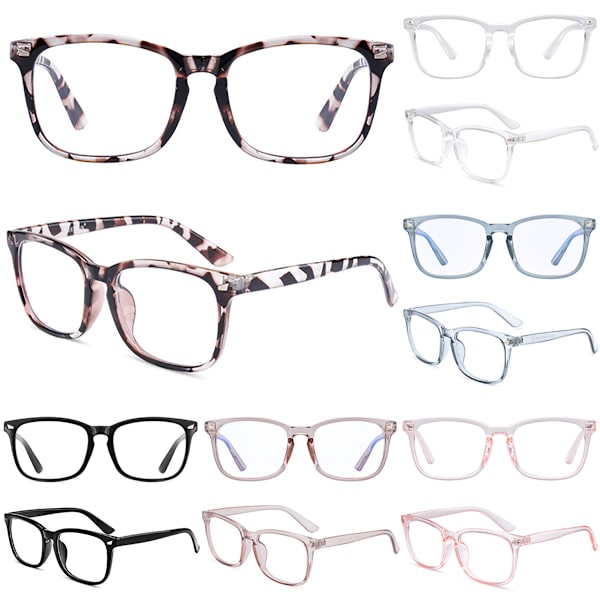 Datorglasögon Anti Blue Light Filter UV Block Glasögon Unisex White 3 Pack