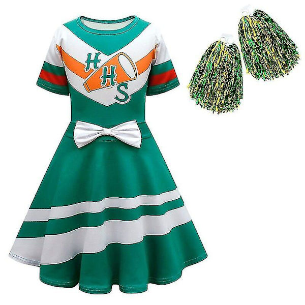Chrissy Cunningham Cosplay Costume Stranger Things Sæson 4 Cheerleader Props Hawkins High School Lucas Sinclair Girls Dress 80889a 120(5-6Y)
