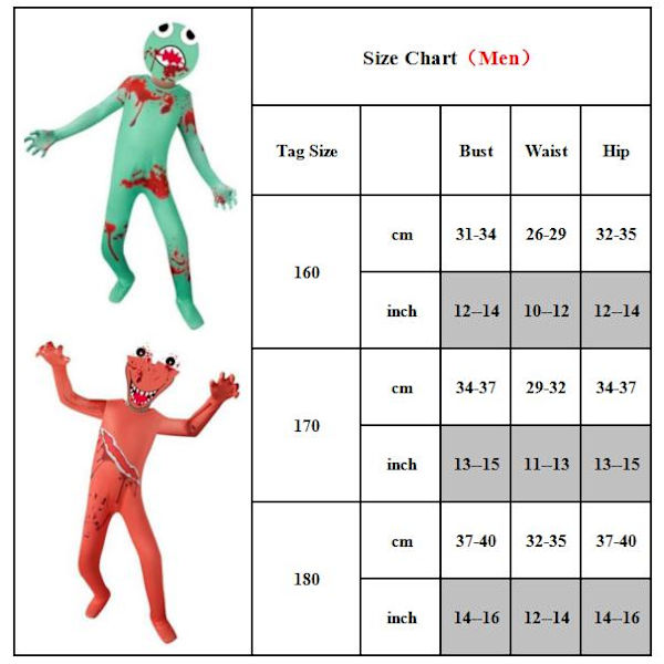 ROBLOX Rainbow Friends Costume Jumpsuit Mask Cosplay Fancy Dress orange