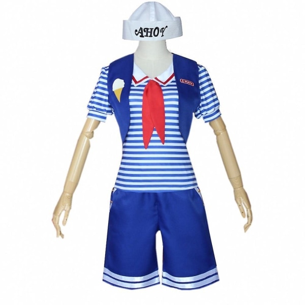Stranger Things Sæson 3 Scoop Ahoy Steve Harrington Cosplay Kostume Halloween woman L