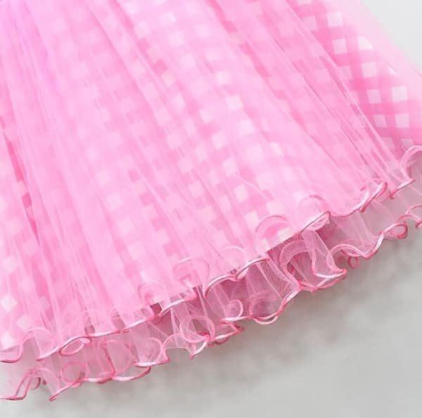 Rosa mesh skjørtkjoler for barn med gratis tilbehør Style 3 100CM