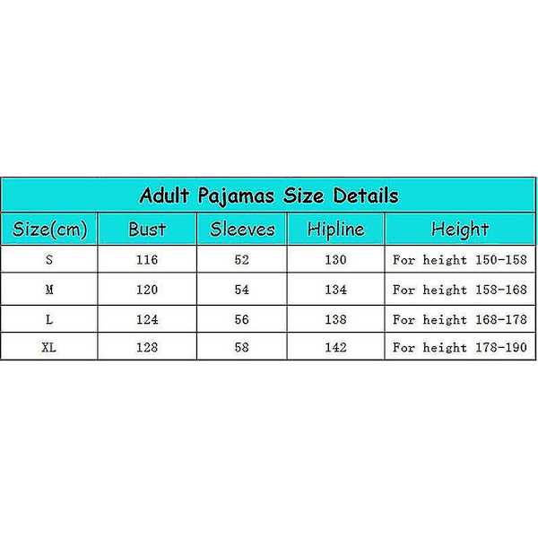 Stitch-Pyjama Anime Piirretty Yöasu Jumpsuit Sininen Blue L