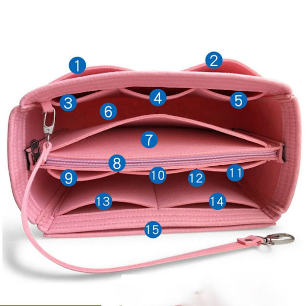 Insatsväska i filt Smink Organizer GRÅ 30*16*16CM 30*16*16CM grey 30*16*16cm-30*16*16cm