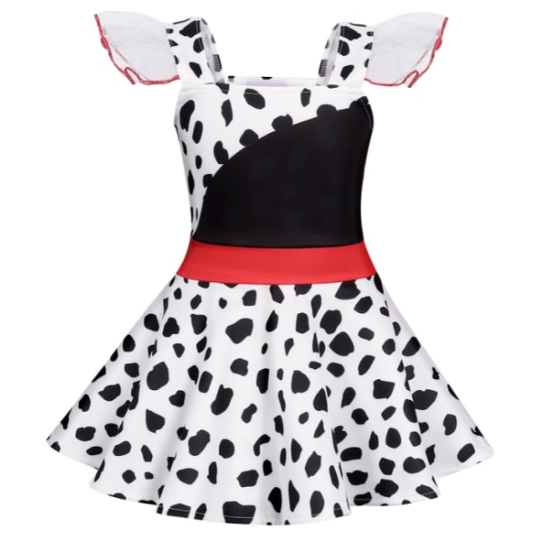 Jenter Polka Dots Ladybug Dress Up kostyme white 140cm