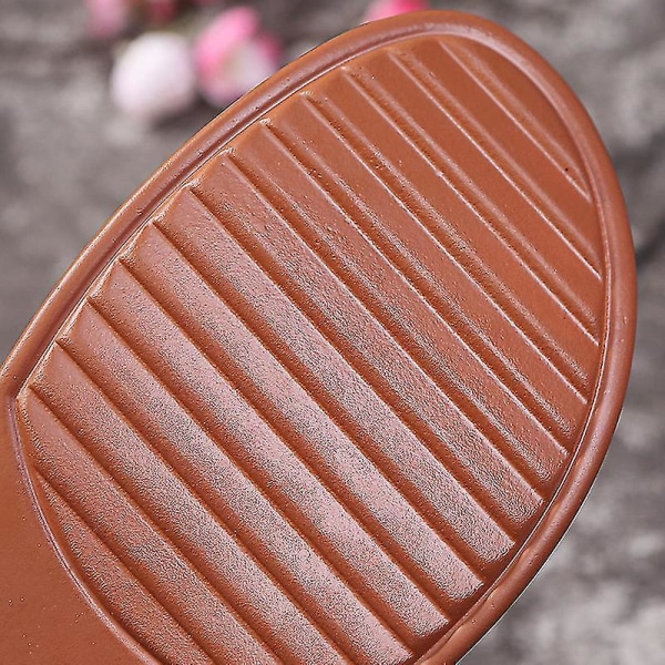 Ortopediska Bloom-skor för kvinnor med öppen tå sandaler Platttofflor för damer Sommar Strand Gummi Mjuk sula Black 35