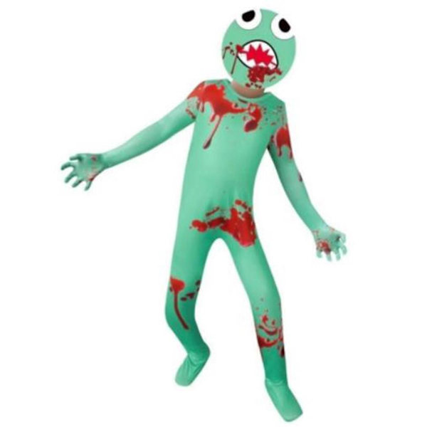 ROBLOX Rainbow Friends Costume Jumpsuit Mask Cosplay Fancy Dress orange green