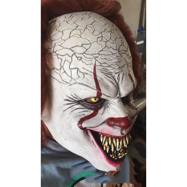 Clown Mask Latex Skräck Cosplay Prop Halloween Vuxen