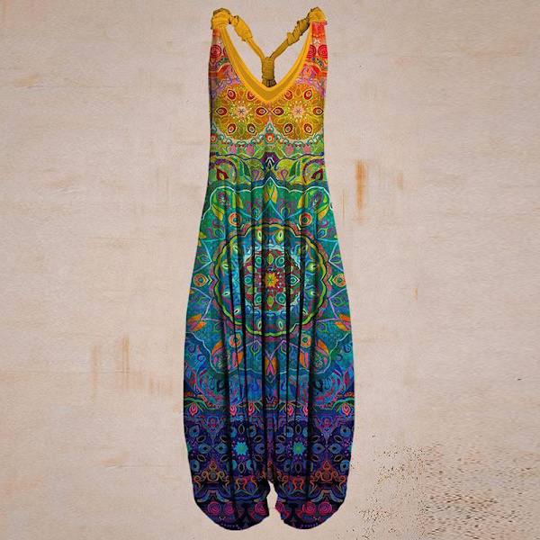 Kvinder Jumpsuit V-hals Tank Tops Jumpsuits Løs talje Bodysuit 1# 3XL