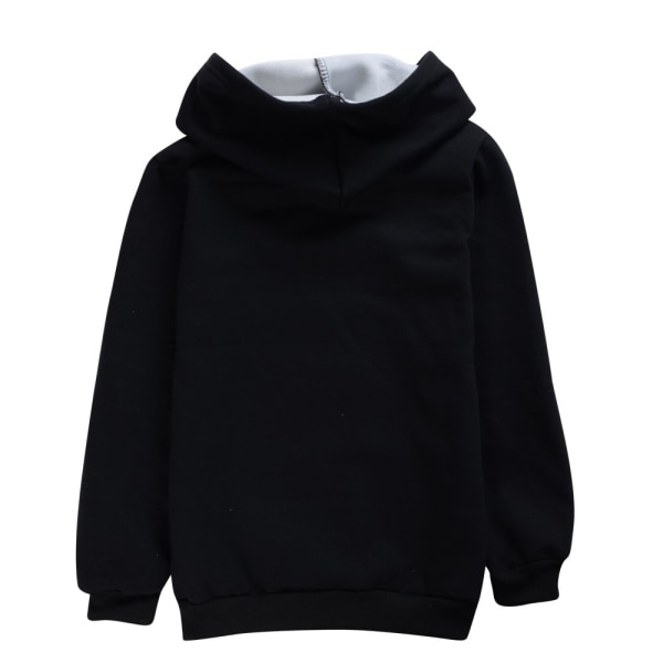 Barn Barbie Plysch Hoodies Casual Hooded Cosplay Cartoon Jacka black 140cm