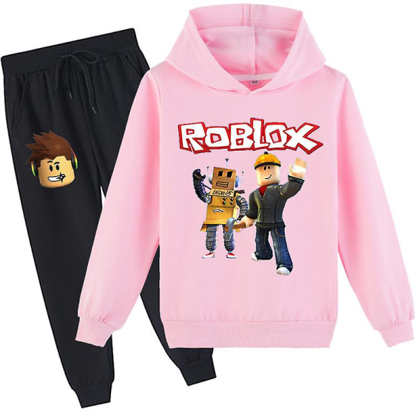 Roblox Hoodie Suit Børne Varm Hoodie Tøj Roblox Printed Hoodie Pink 110cm