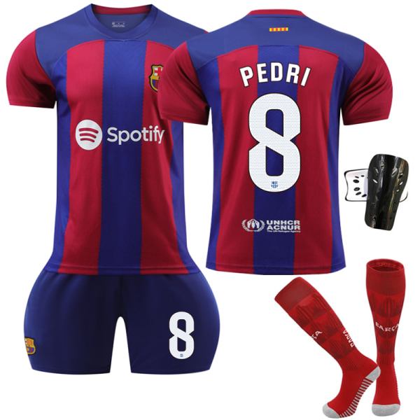 23-24 Barcelona Home Soccer Kits #8 Pedri Training Suit Z Kids 16(90-100CM)