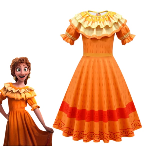Encanto Madrigal Isabella Charm Cosplay kostume pigekjole 110cm