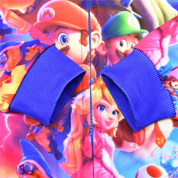Lapset Tytöt Mario-hupparit Rento hupullinen Cosplay-sarjakuvatakki 150cm