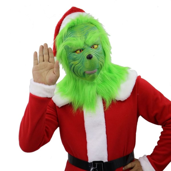 Julekostyme-rekvisitter Green Scary Hjelmhansker
