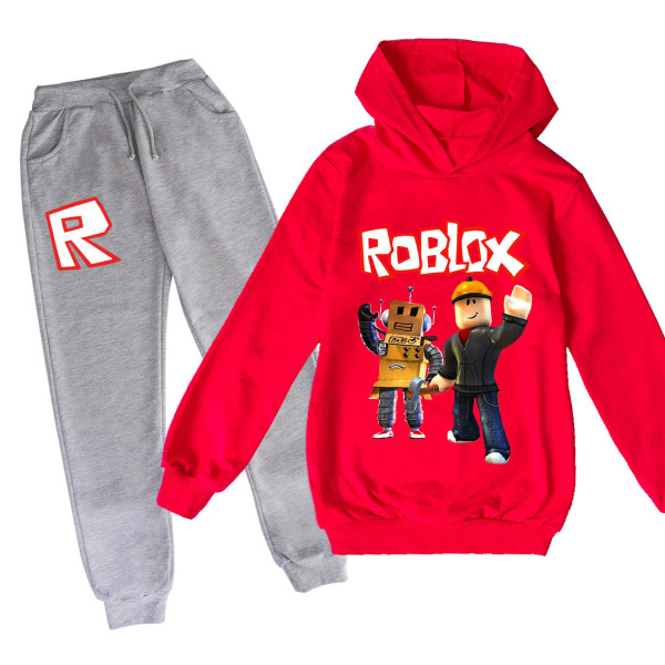 ROBLOX tecknad filmtryckt hoodieset för barntröjor 9 110cm