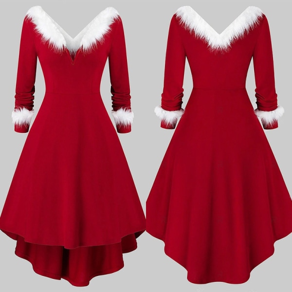 Vuxen julgungklänning Fancy Dress Xmas Red Costumes S