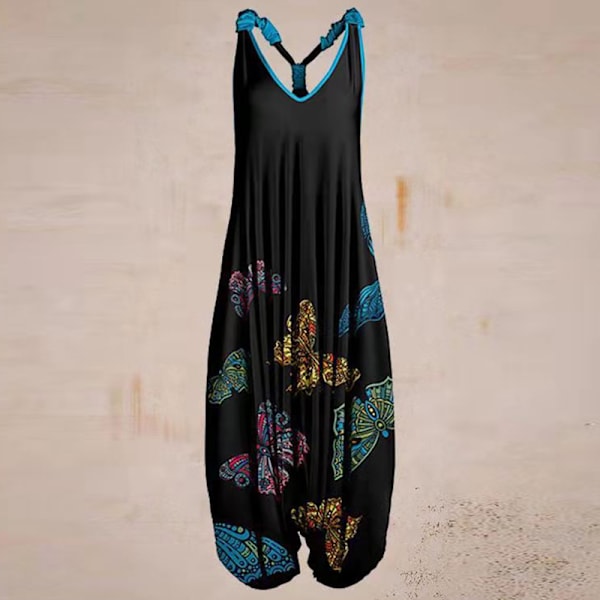 Kvinder Jumpsuit V-hals Tank Tops Jumpsuits Løs talje Bodysuit 10# 4XL