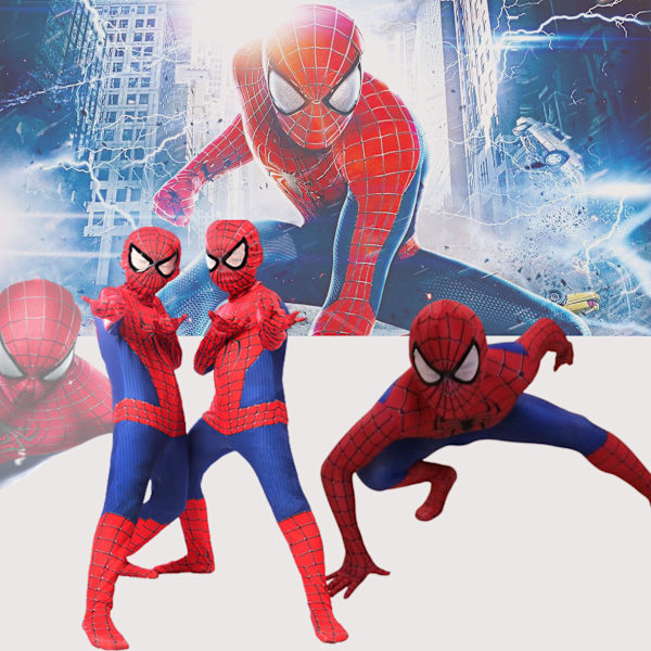 Halloween Spider-man Cosplay Dräkt Jumpsuit Barn Vuxna Body Spiderman Maskerad Fest Fancy Dress Up Outfits Tmall 140-150cm