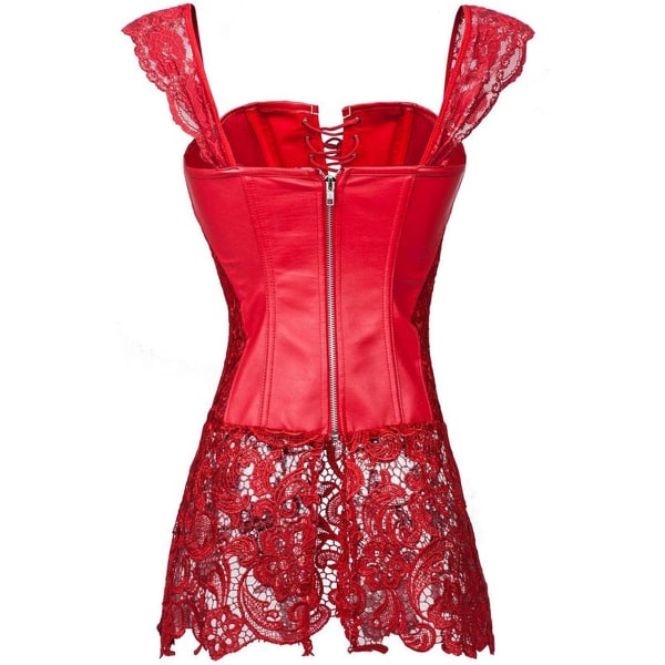 Læder Corsage Corset Kjole Blonde Curvaceous Figur Form