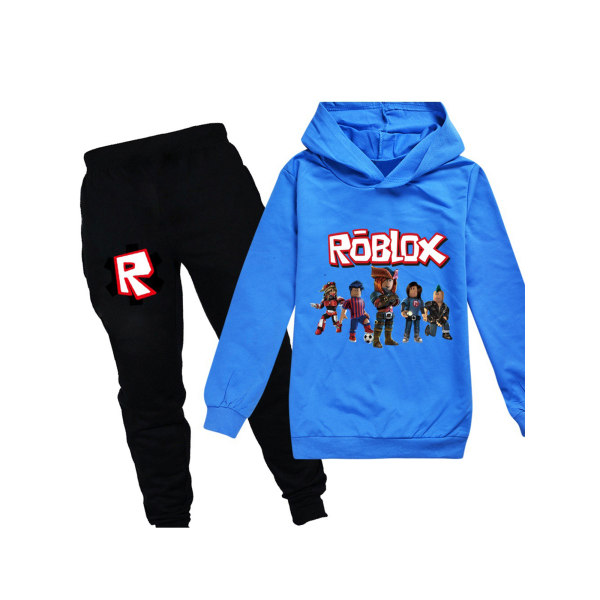 Barn ROBLOX hettegenser+bukser Joggedress Hettegenser Sportsklær blue 140cm