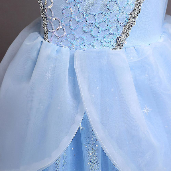 Prinsessa mekko Lasten Tytöt Tuhkimo Tyylikäs Prinsessa Tylli Tutu mekko Syntymäpäiväjuhla Cosplay-asu 120cm