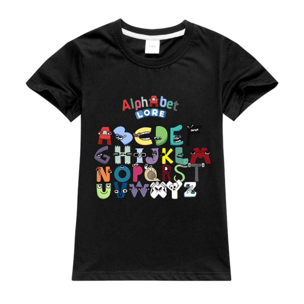 Alphabet lore Pojkar Flickor T-shirts Barn 3D- printed kortärmade black 160cm