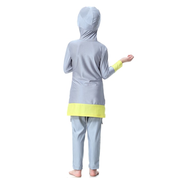 Barn Flickor Burkini Badkläder Heltäckande Cover Bad Grey 140cm