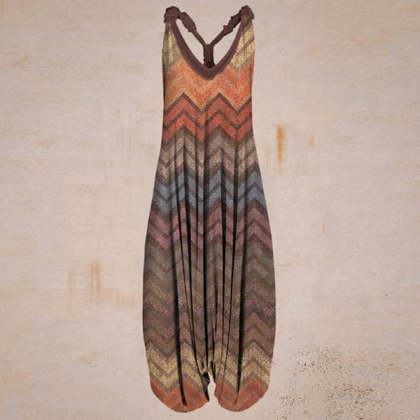 Kvinder Jumpsuit V-hals Tank Tops Jumpsuits Løs talje Bodysuit 2# XL