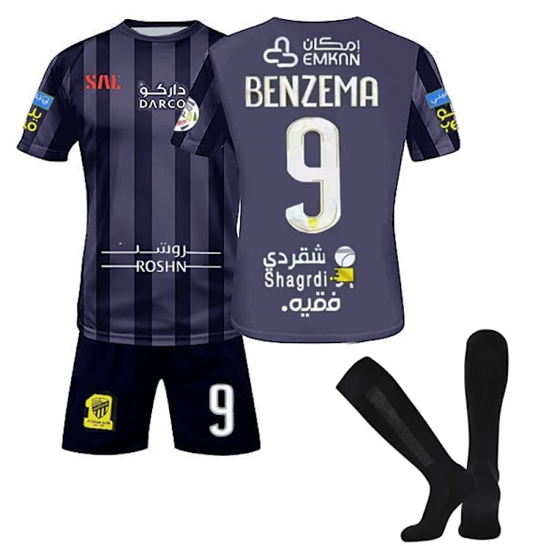 2023 Saudi League Jeddah United -paita nro. 9 Benzema Kids Kit Jeddah Football Kit kotona ja vieraissa away game 2XL