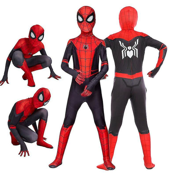Pojat: Far From Home Spiderman Zentai Cosplay Costume Costume Costume Outfit..c 140-150cm