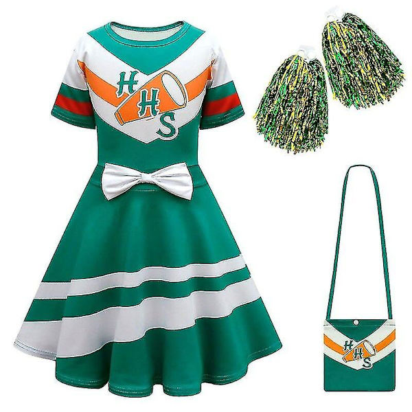 Chrissy Cunningham Cosplay-asu Stranger Things, kausi 4, Cheerleader-rekvisiitta Hawkins High School Lucas Sinclairin tyttömekko 80889d 110(3-4Y)