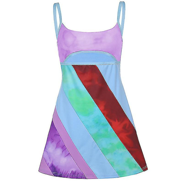Plötsligt 30 Cosplay Streetwear Grimma Grön Mini Simkjol Rygglös Sexig V-hals Sommar Strand Solklänning Vintage Festklänning Purple XL