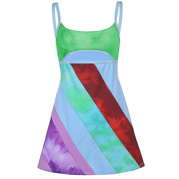 Pludselig 30 Cosplay Streetwear Halter Grøn Mini Swim Nederdel Rygløs Sexet V-hals Sommer Strand Solkjole Vintage Festkjole Green L