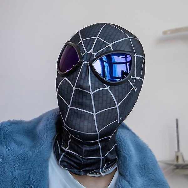 Spiderman Mask Huvudbonader Spider Man Cosplay Scenrekvisita Tack!！ Blue black spider