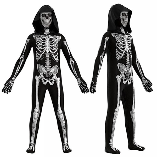 Lasten Skeleton Jumpsuit -asu Halloween Cosplay 100cm