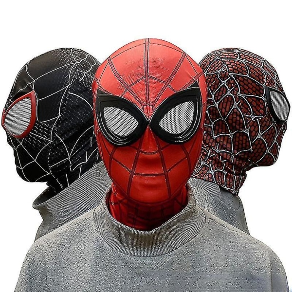 Spiderman Mask Huvudbonader Spider Man Cosplay Scenrekvisita Tack!！ Blue Miles Spider Man