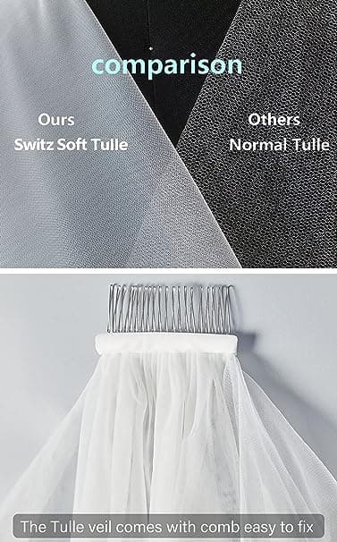 Bröllop Brudslöja Cut Edge 1 Nivå Längd 60cm-80cm Vit