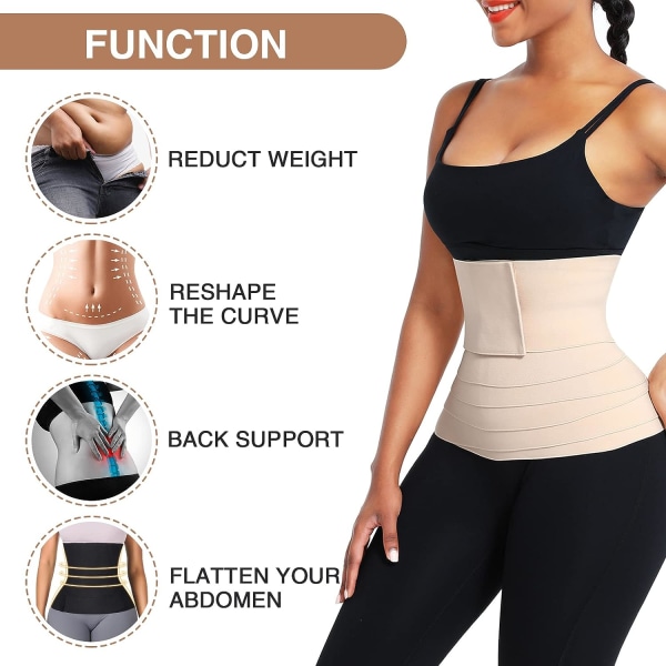 Waist trainer Kvinnor Träning Midjeelastiskt magband black 4m