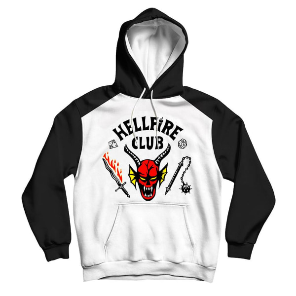 Voksne Barn Stranger Things sesong 4 Hellfire Club 3/4-ermet T-skjorte genser Hoodie Aldult XS