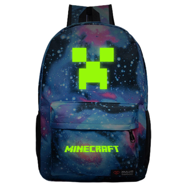 Minecraft Kids Student Skoleveske Ryggsekk Reiseryggsekk star blue