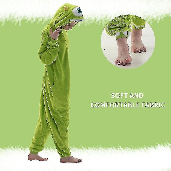 Snug Fit Unisex Vuxen Onesie Pyjamas, Flanell Cosplay Animal One Piece Halloween kostym Sovkläder Hemkläder Q  105cm Mike 115cm
