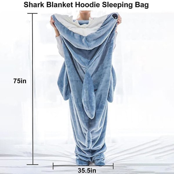 Super Soft Shark Blanket Hoodie Vuxen, Shark Blanket Cozy Flanell Hoodie XL 1 xl
