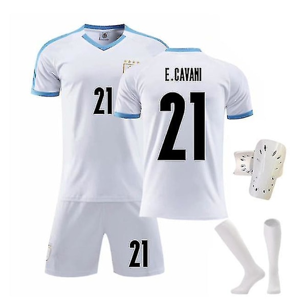 22 New Kids Fotballdrakt 9# L.suarez 21# E.cavani Fashion Shorts Fotballdrakter Dress Beskyttelsessokker/sett B21 White 20