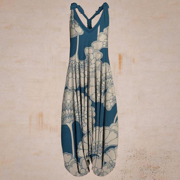 Kvinder Jumpsuit V-hals Tank Tops Jumpsuits Løs talje Bodysuit 5# 5XL
