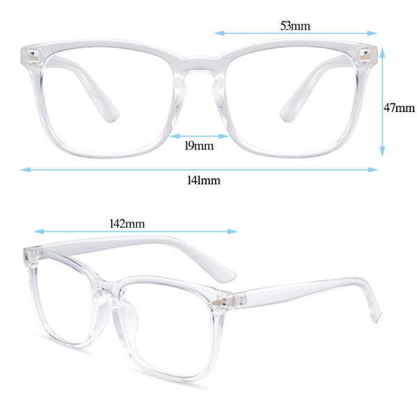 Datorglasögon Anti Blue Light Filter UV Block Glasögon Unisex White 3 Pack