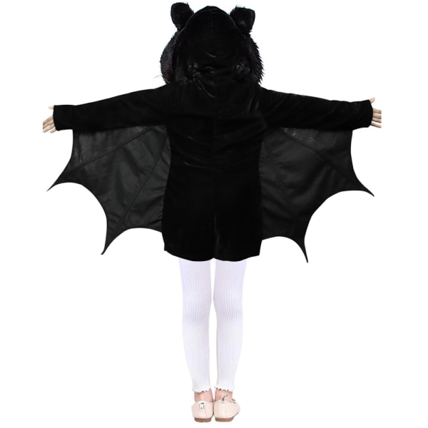 Børne fleece flagermus dragt børn fuzzy flyvende flagermus dragt skelet, overtøj top + bukser 100cm