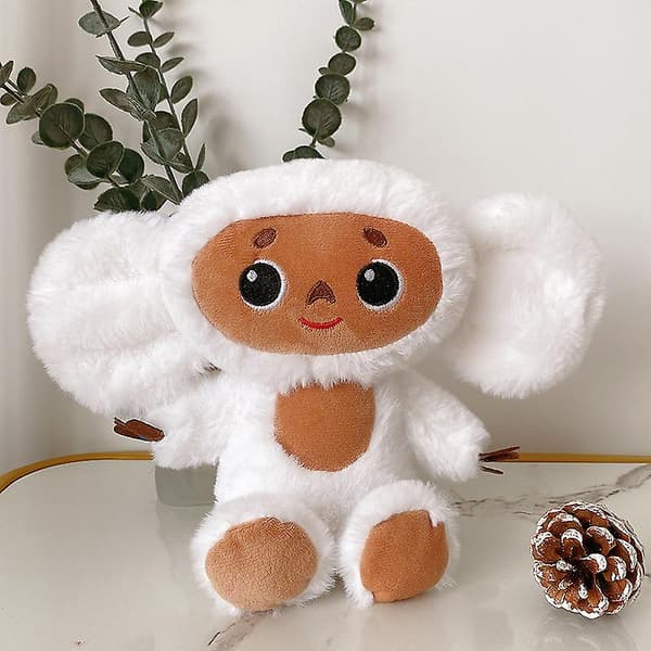 Cheburashka Monkey Plush Large Ear Monkey Plysjdukke Til Barn Bursdagsjulegave White 23cm