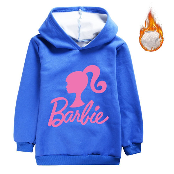 Barn Barbie Plysch Hoodies Casual Hooded Cosplay Cartoon Jacka dark blue 150cm