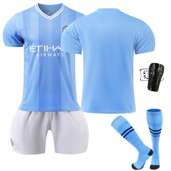23-24 Manchester City Home Kids Football Kits ilman numeroa Adults S(160-170)